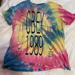 Tie dye obey Tshirt